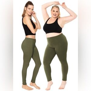 FOREVER 21 WOMEN’S ANKLE LENGTH LEGGINGS - OLIVE GREEN SIZE 0X (NEW WITH TAGS)
